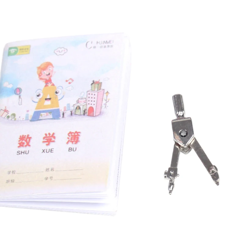 Miniaturowe artykuły papiernicze do domku dla lalek w skali 1:12, mini symulowany metalowy kompas, model DIY, ozdoby papiernicze do akcesoriów dla lalek, zabawka.