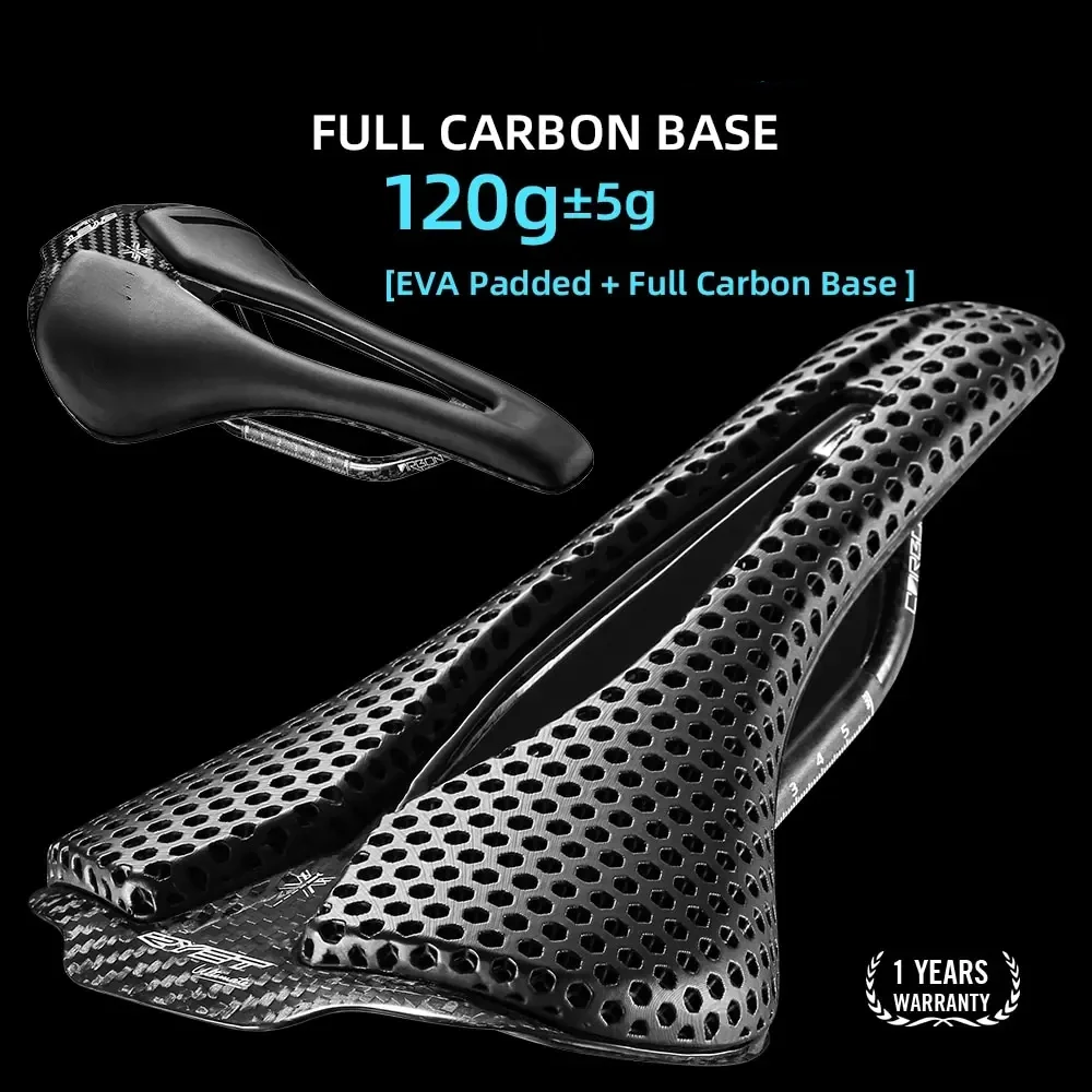 3D Printed Bicycle Saddle Ultralight 120g Carbon Saddle 250x140mm Bike Seating for MTB Gravel Road Bike Seat Cycling Parts