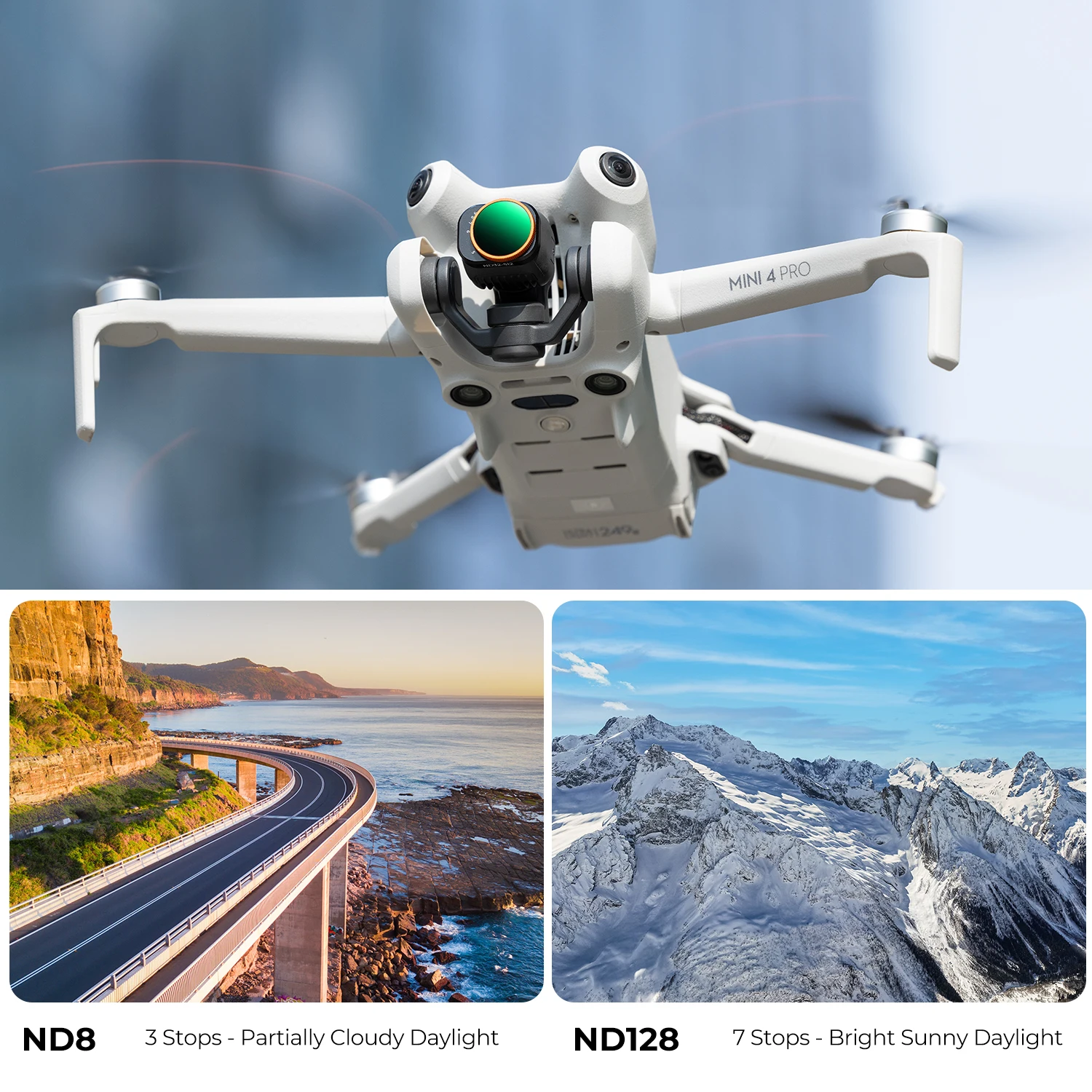 K&F Concept UV + CPL + ND2-ND32 + ND32-ND512 مجموعات مرشح لمرشح العدسة DJI Mini 4 Pro 4 Pack مع 28 طبقة طلاء نانو