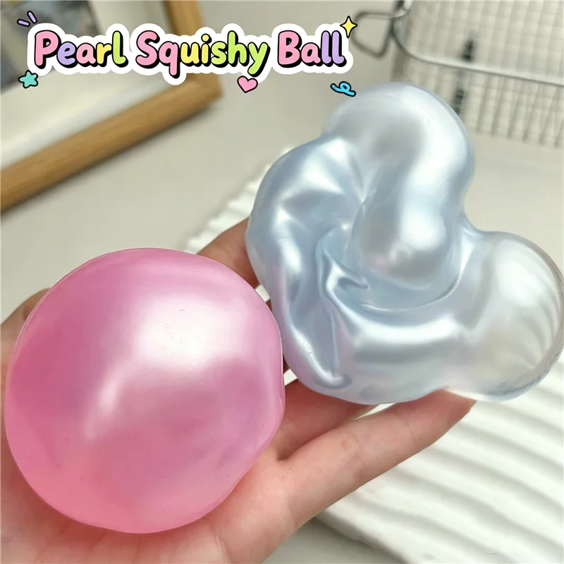 6cm Vaseline Fidget Squeeze Ball Pearl Color Coconut Oil Stress Relief Sensory Toy Shapeable Portable Handheld Calming Toy Gift