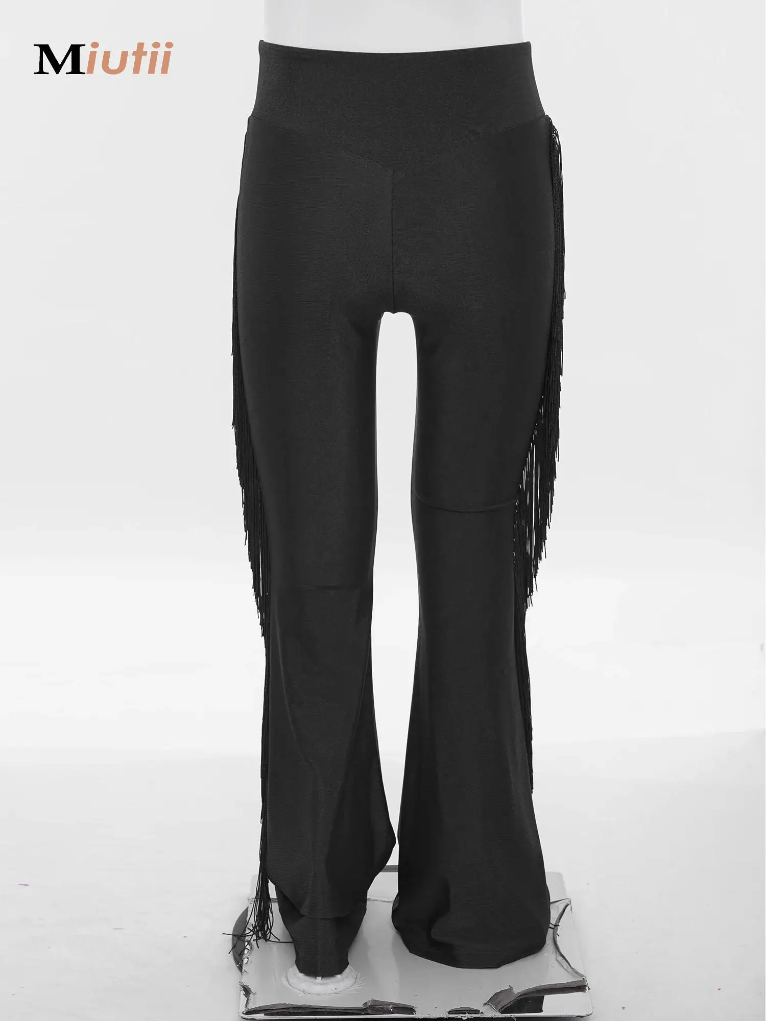 

Kids Boys Latin Dance Pants Latin Modern Ballroom Performance Dance Pants Boys Black Bell-Bottom Trousers Dancer Pants