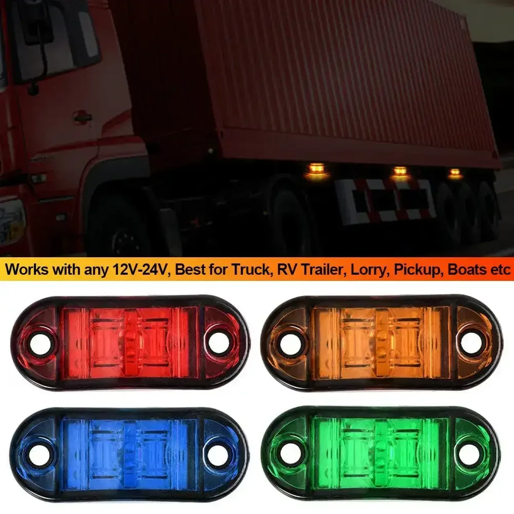 For Trailer Truck Caravan Side Clearance Marker Lamp Warning Lights LED Side Marker Lamp Red Yellow White 12V- 24V 1/2/4PCS