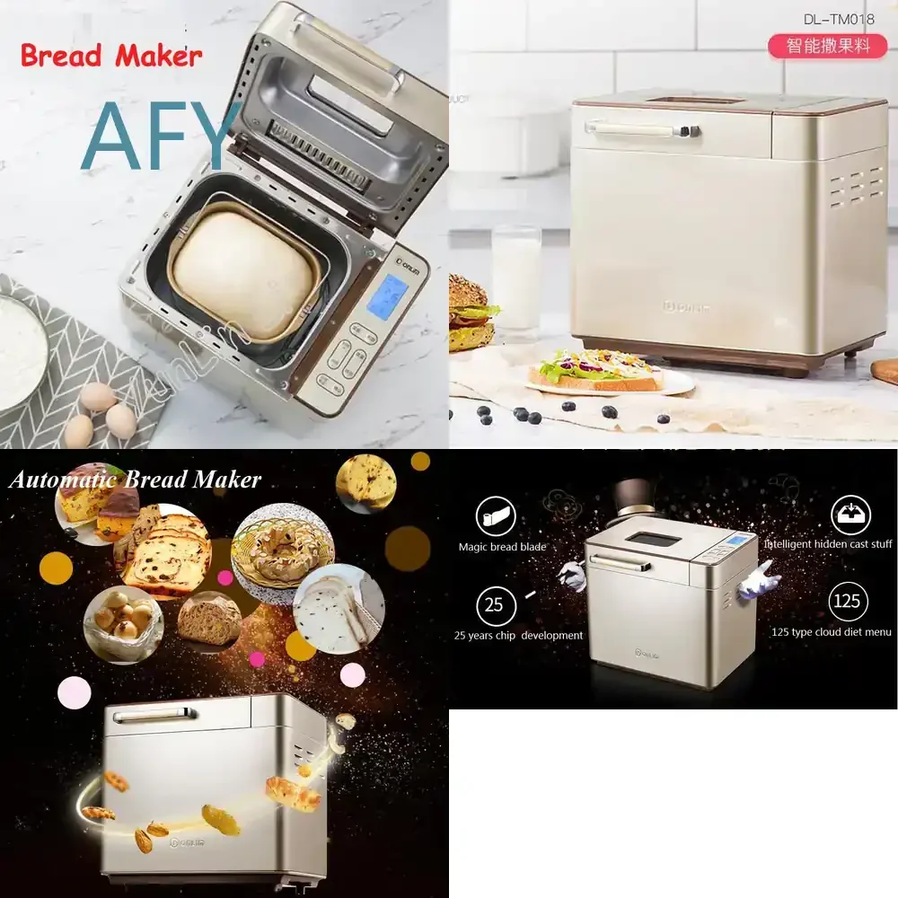 Full-automatic Bread Maker for DIY Bread Baking for Home Kitchen Use Multi-functional Intelligent Bread Making Machine