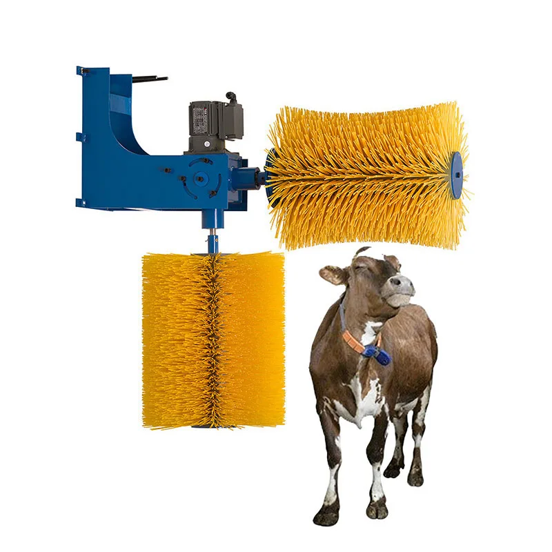 Electric Cattle Massage Brush with Motor Automatic Double Roller Livestock Scratching Cleaning Brush for Cow Cattle Camel