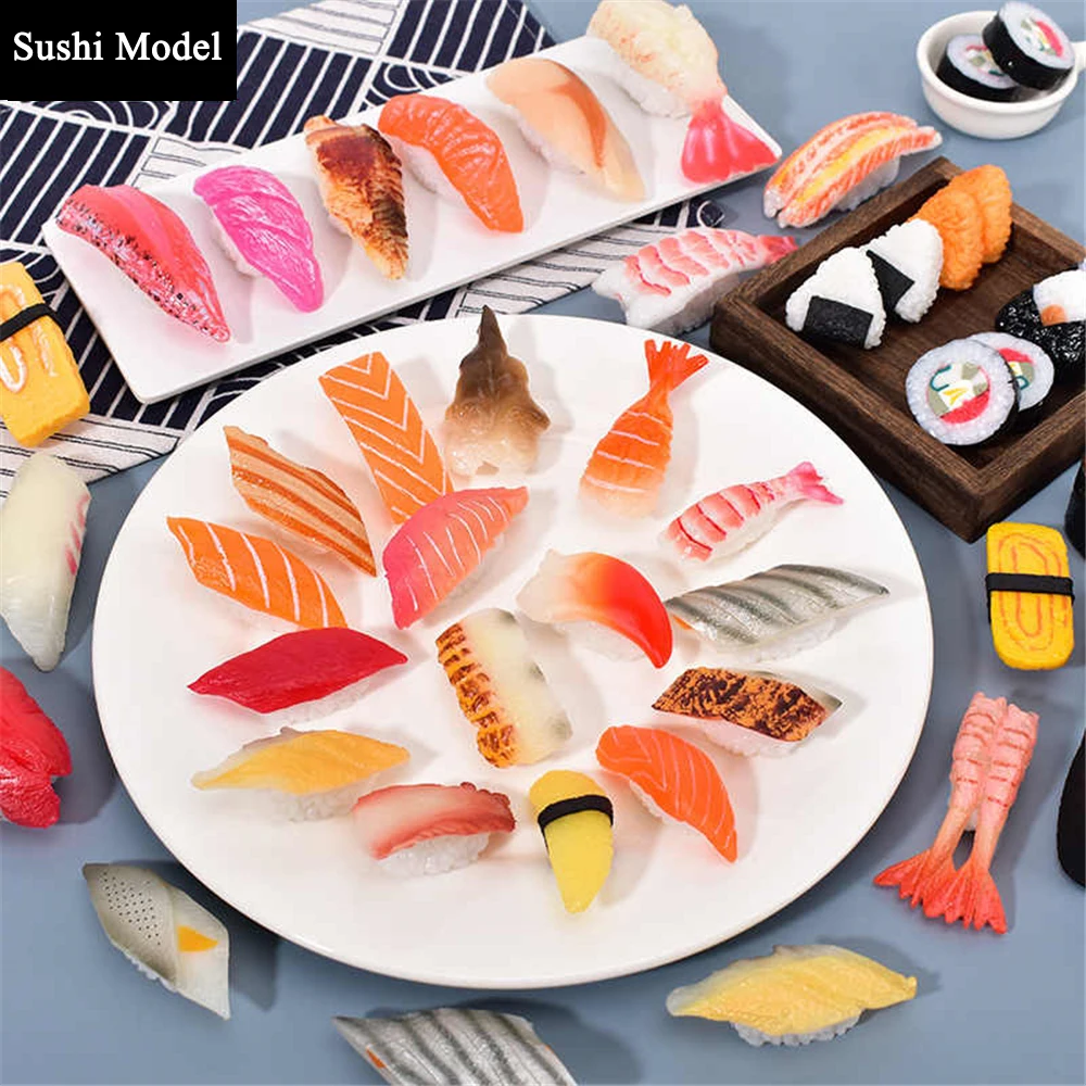 

zushi fake food props Kitchen cabinet dining room hall hotel restaurant shop store decoration simulation Artificial sushi