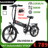 EU STOCK SAMEBIKE Electric Mountain Bike 20LVXD30-II Updated Version 32km/h Speed 48V 10.4AH Battery 350W 20 Inch Folding E-Bike