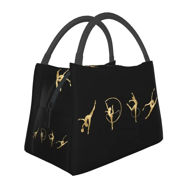 

Rhythmic Gymnastics Gold LIne Resuable Lunch Boxes for Women Leakproof Thermal Cooler Food Insulated Lunch Bag Pinic Container