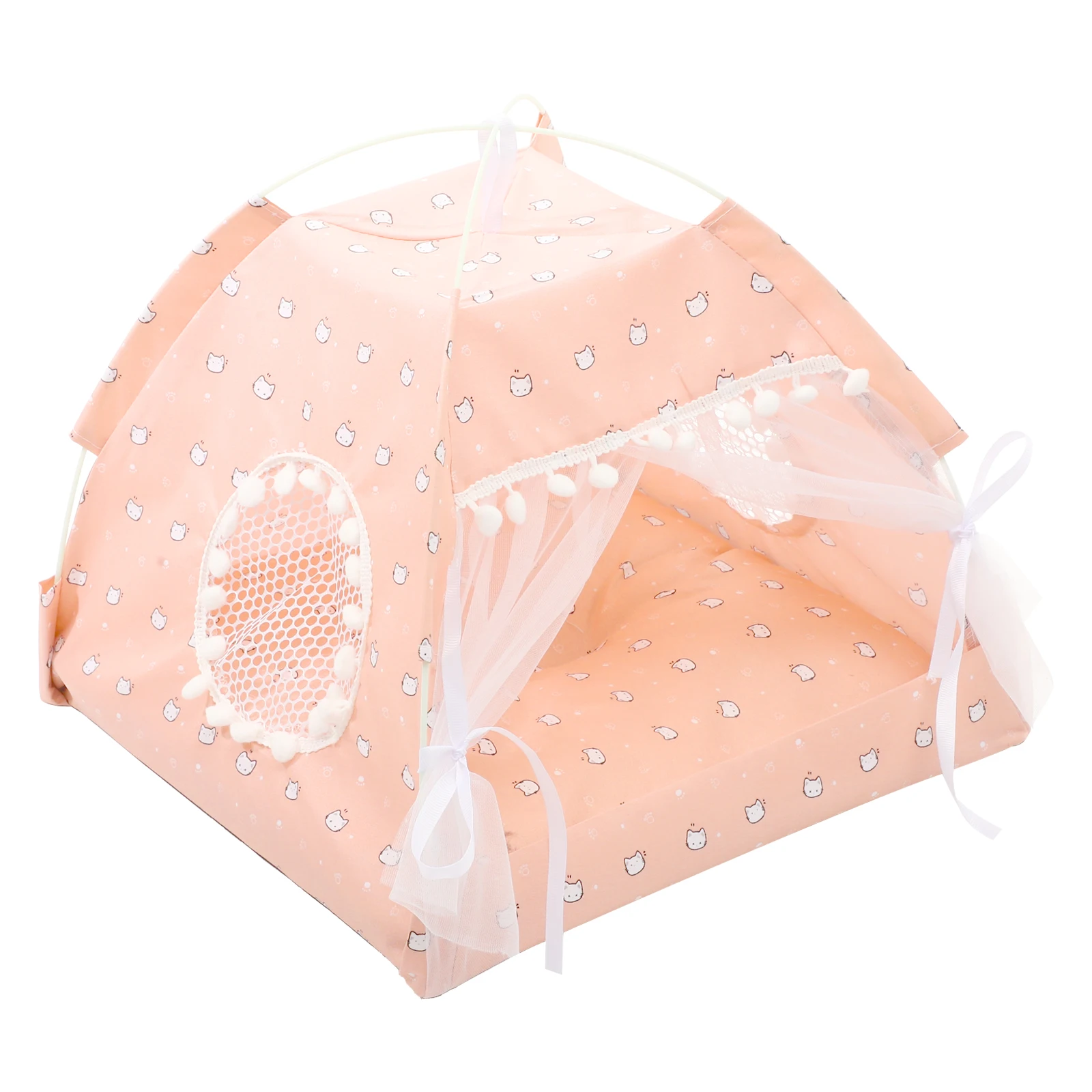 Adorable maison pliable, tente de couchage respirante pour chat, pour intérieur et extérieur, petit Design Semi-fermé, confortable et Durable