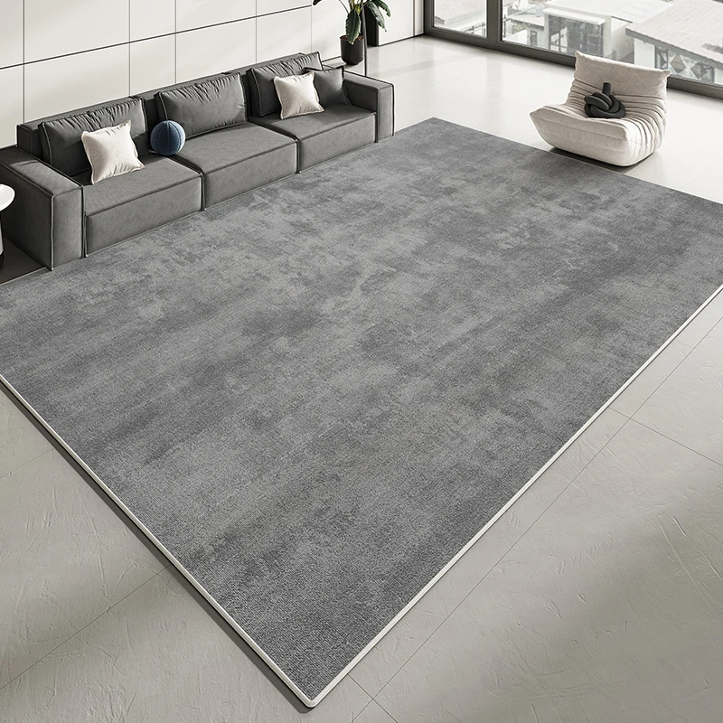 Modern Solid Dark Gray Area Rug for Living Room Bedroom Non Slip Floor Mat with Plush Texture and Minimalist Design