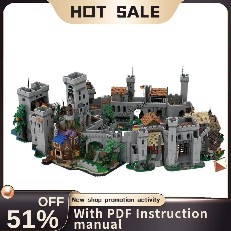 

Новый конструктор 21833 деталей: Европейский средневековый замок-уличный пейзаж, полный набор, модель для сборки, творческие идеи, детские игрушки, подарок на день рождения, блоки