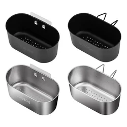 1*Kitchen Sink strainer Sink Drain basket Stainless Steel /Plasitc Holder W/ Hook Storage Basket Cutlery Holder For Washing Food