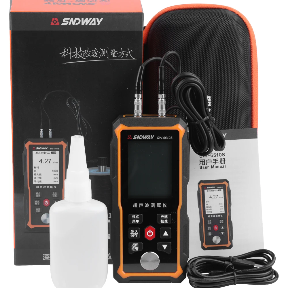 SNDWAY Ultrasonic Thickness Gauge For Plastic Glass Ceramics Metal Steel Plate Stainless Steel Pipe Wall Thickness Tester