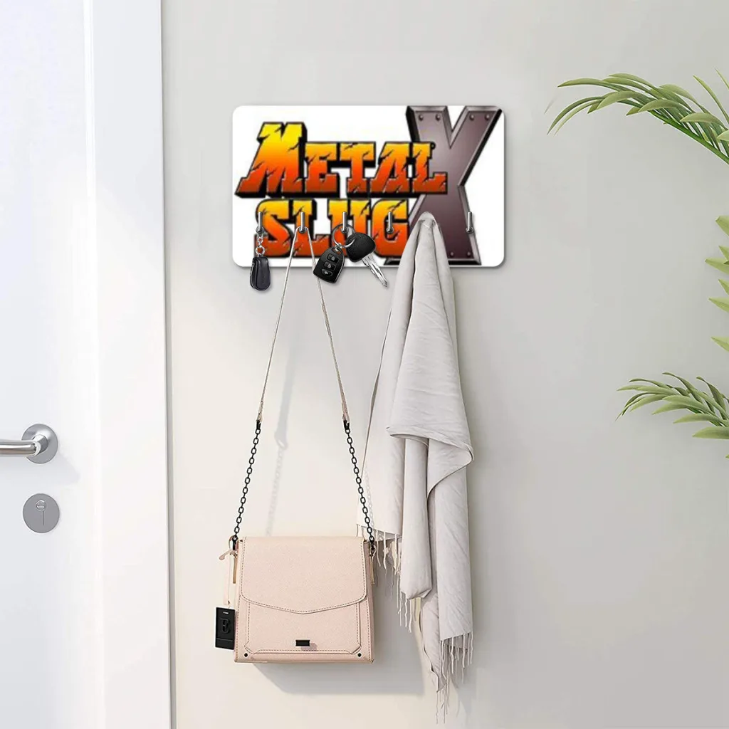 

Classic Retro Game Metal Slug Gamer Key holder home wall hooks door entryway hallway kitchen wall bedroom decor with 6 hooks