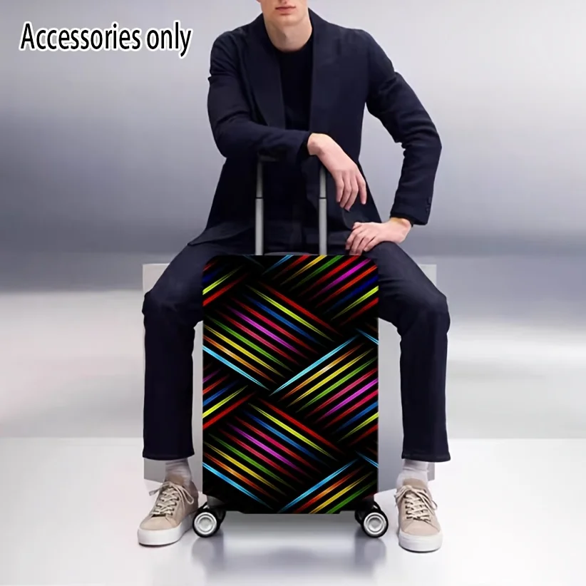 

Colorful Striped Luggage Cover, a travel accessory designed specifically for suitcases, suitable for 18–32-inch suitcases