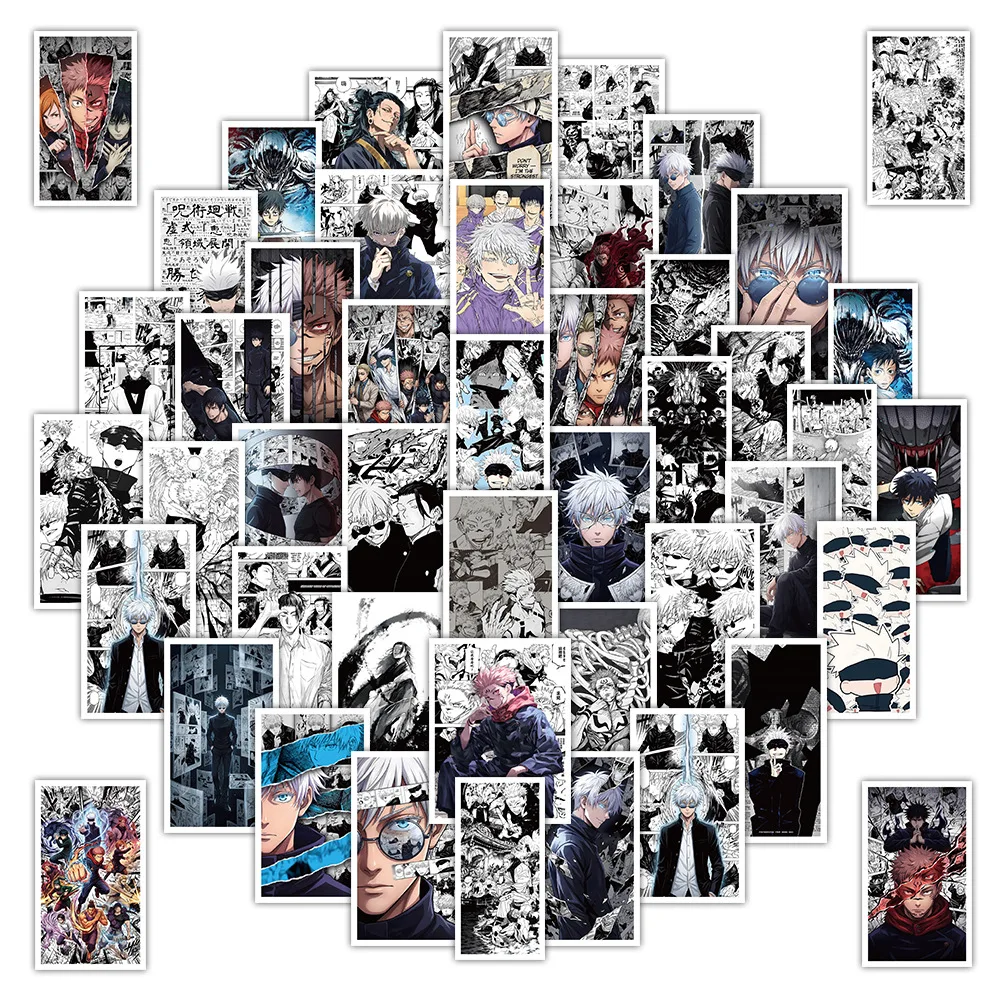 

50pcs Jujutsu Kaisen Cartoon Poster Graffiti Stickers Waterproof Decals Stickers For Laptop Phone Thermos Diy Stickers Kids Gift