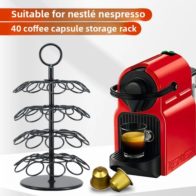360 ° Rotating Storage Rack Can Accommodate 40 Nespresso Capsules Christmas Tree Floor Stand