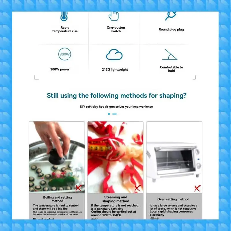 

ETRT Термовоздушный пистолет 220 В Паяльный температурный вентилятор DIY Электрическая сушилка для горячего воздуха Мини-плеевой пистолет для термоусадочных трубок с вилкой европейского стандарта