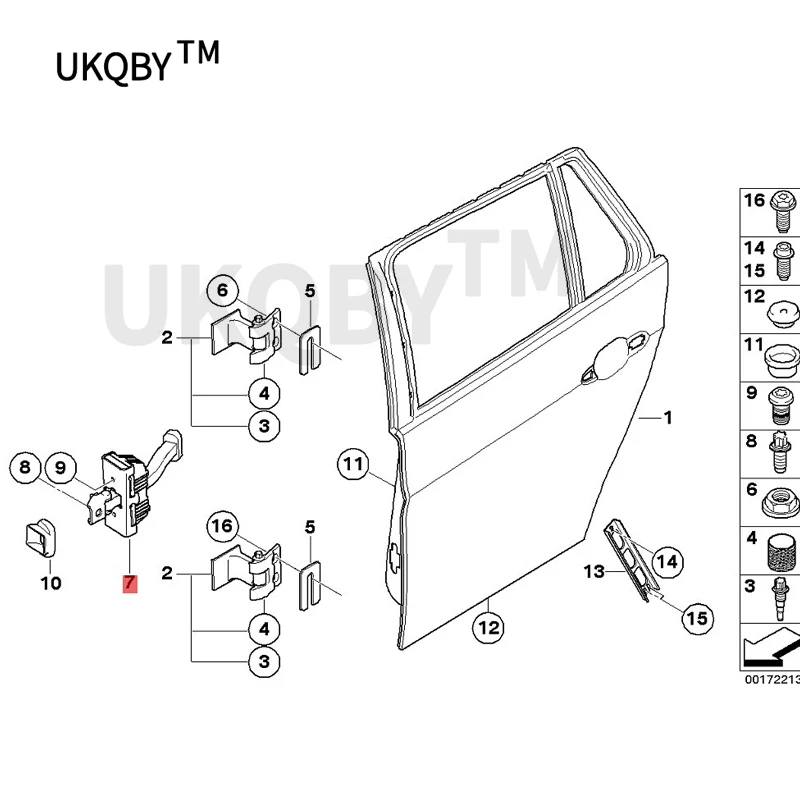 Bm w3'E90 320d M47N2 320i N46 325i N52 330i 316i porta posteriore-cerniera/freno porta posteriore del freno 51227176808