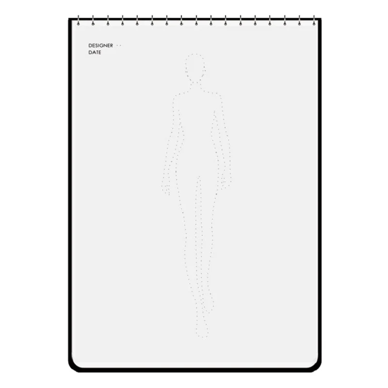 A4 Fashion Women Sketch Book Marker Clothing Design Drawing Sketchbooks Skateboard Dotted Human Body Inspiration Sketching Paper