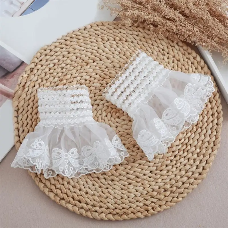 652F أغطية ذراع مطرزة على شكل زهرة وأكمام زخرفية مريحة وأكمام معصم للنساء والمراهقين والإكسسوارات #4