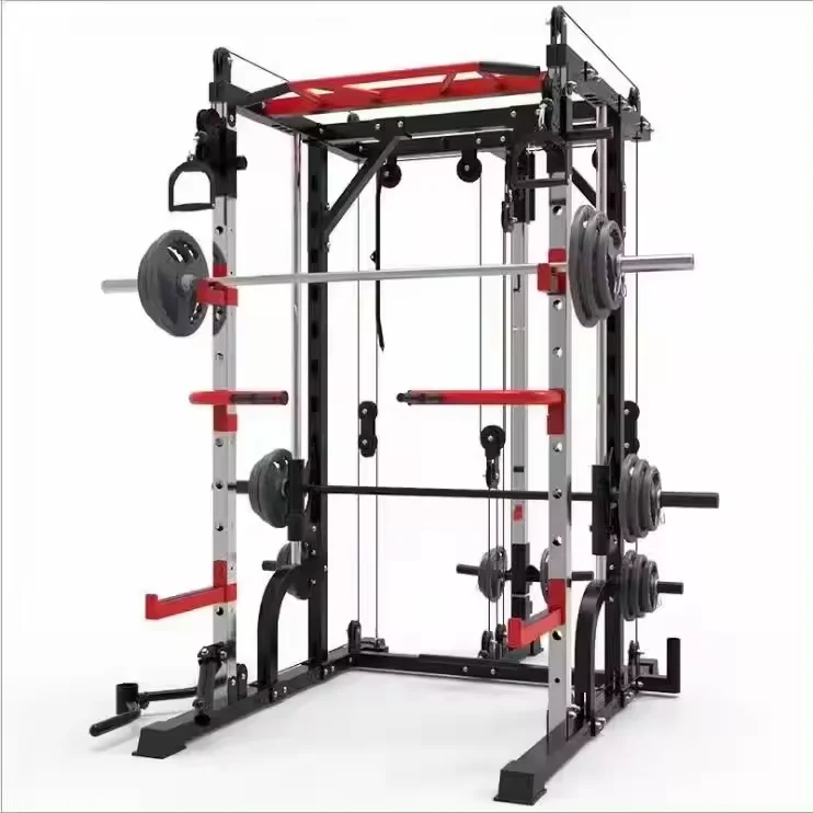 Equipo de Gimnasio/Hogar de Alta Calidad, Máquina Multifuncional Smith y para Sentadillas, Barra de Dominadas, Máquina Smith, Soporte para Sentadillas