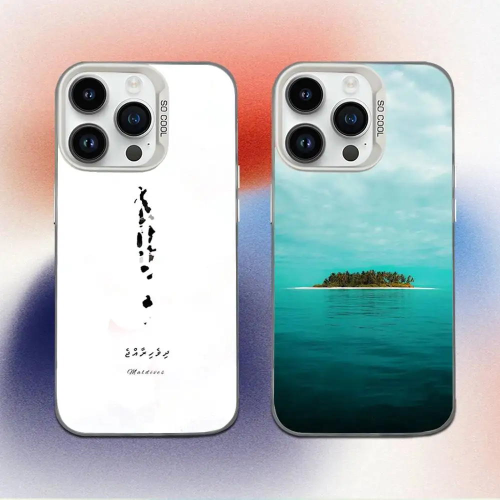 

MALDIVES Map Phone Case For iPhone 16,15,14,13,12,11,Mini,Pro,E,MAX White Candy Matte Shockproof Cover