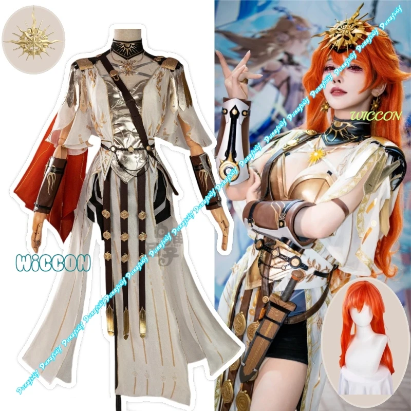 

Augusta Косплей Wuthering Waves Костюм Парик Наряд Головные Уборы Зажимы Для Ушей Шеи Реквизит Полный Комплект Для Женщин Девочек Хэллоуин