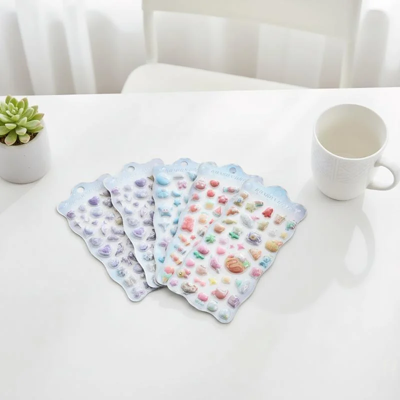 

Новые студенческие милые подарки для скрапбукинга, мини-3D рельефные мультяшные наклейки 1/4 листа