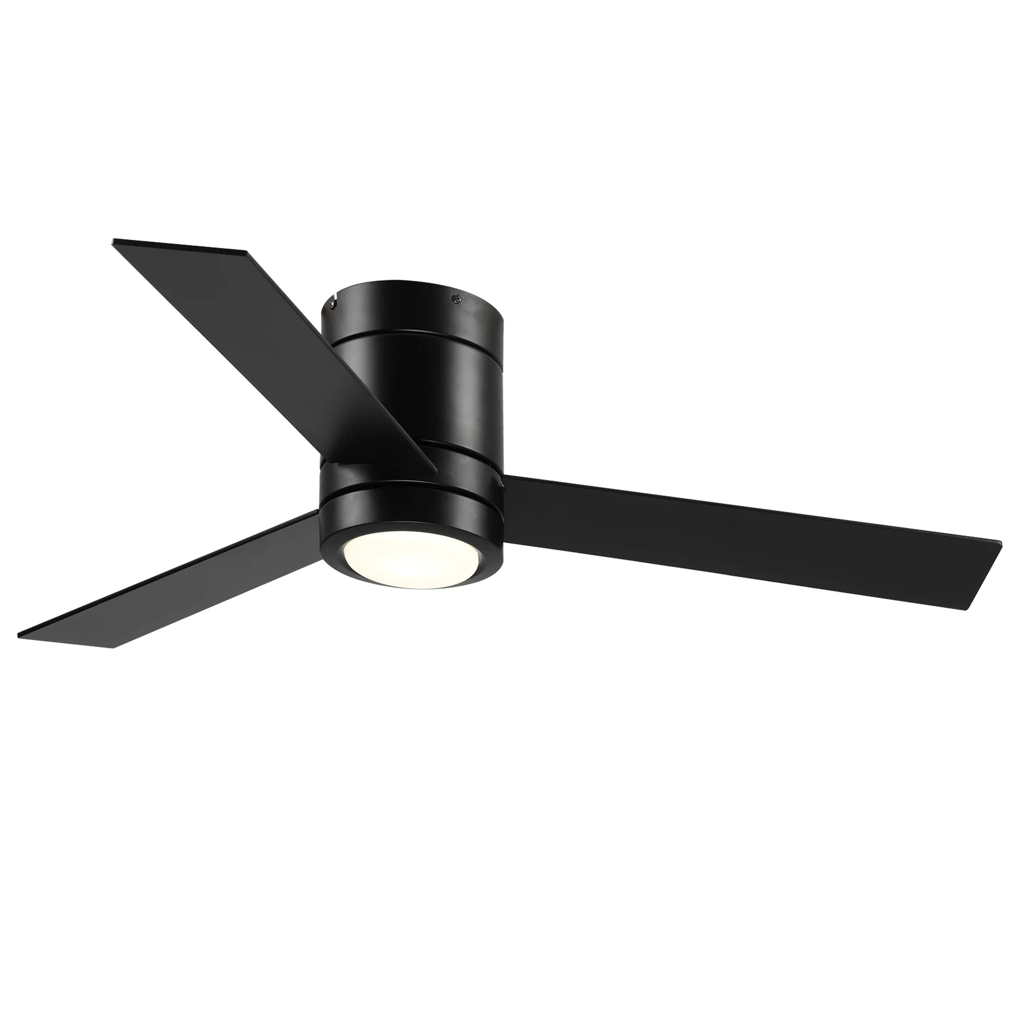 HOMCOM LED ceiling fan Motor AC 48W remote control 112 diameter 3 speed timer 3 wooden blades silent for bedroom living room dining room black