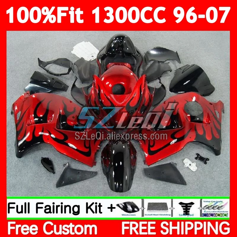 Injection For SUZUKI Hayabusa GSXR 1300 CC GSXR-1300 86No.10 GSXR1300 96 97 98 Red & flames 99 00 01 02 03 04 05 06 07 Fairings