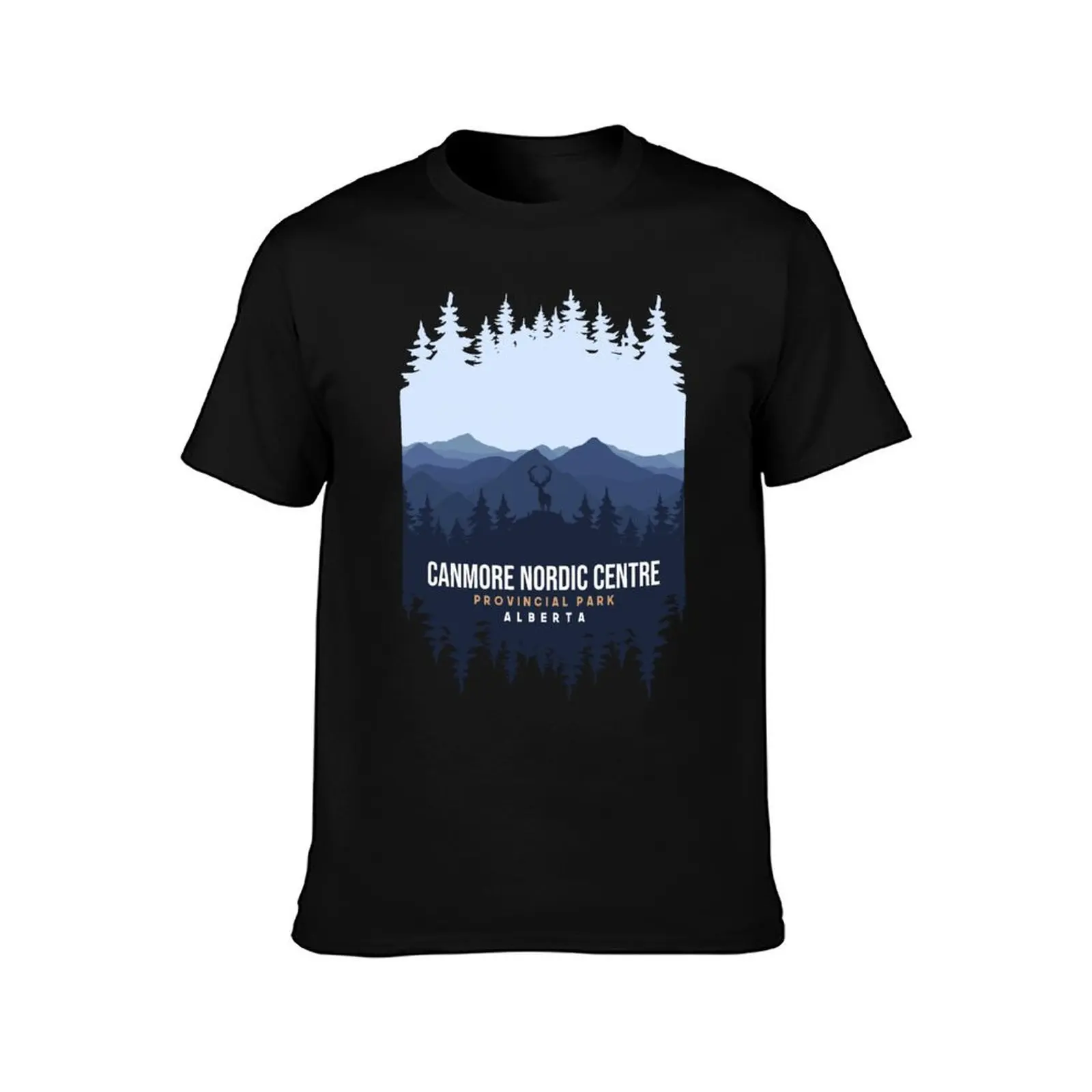 Canmore Nordic Centre Provincial Park Alberta Canada Mountain And Pine Tree T-Shirt anime clothes mens graphic t-shirts funny