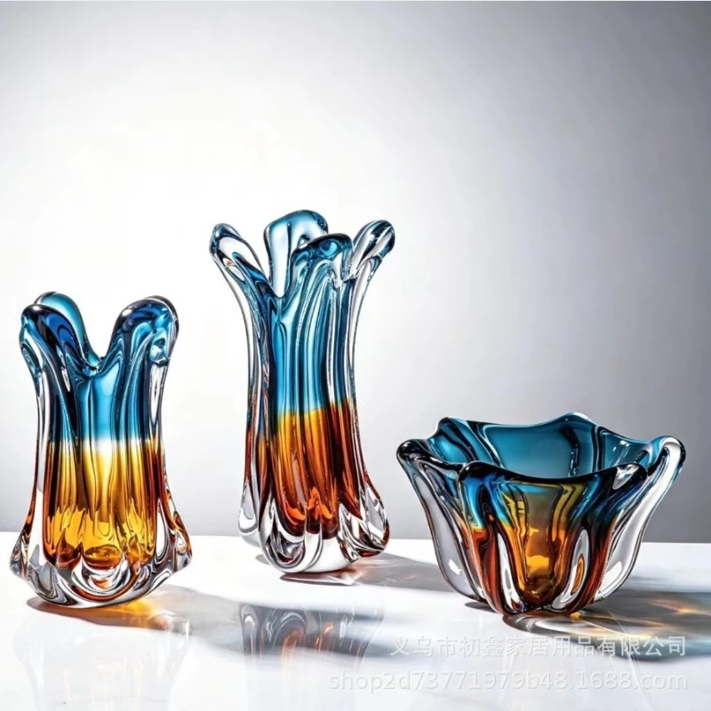 Flower Bud Shape Glass Vase Transparent Hydroponics Flower Pots Desk Decoration Floral Arrangement Vases Room Aesthetic Decor