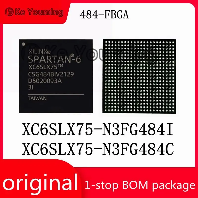 Integrated Circuit IC, Electronic Components, One-Stop BOM Distribution, XC6SLX75-N3FG484I, XC6SLX75-N3FG484C, 484-FBGA, 1Pc