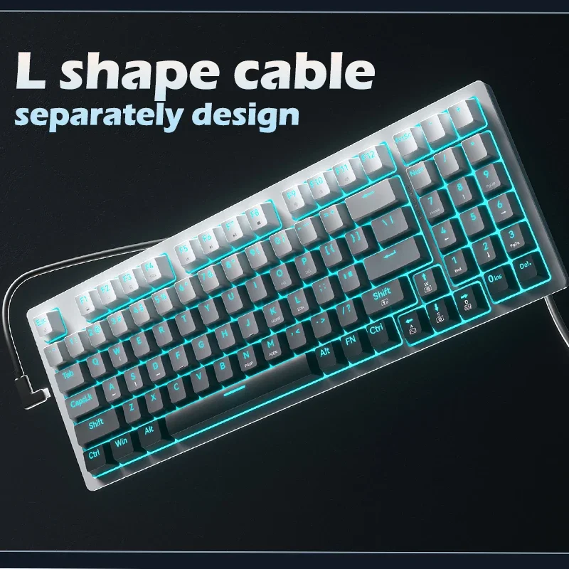 FURYToxic-Clavier mécanique de jeu à LED, clavier de jeu, 90% pleine grandeur, interrupteur à 3 broches, capuchon de touche, PBT, N-Key Office, pun94 prédire, document nickel é ZA94
