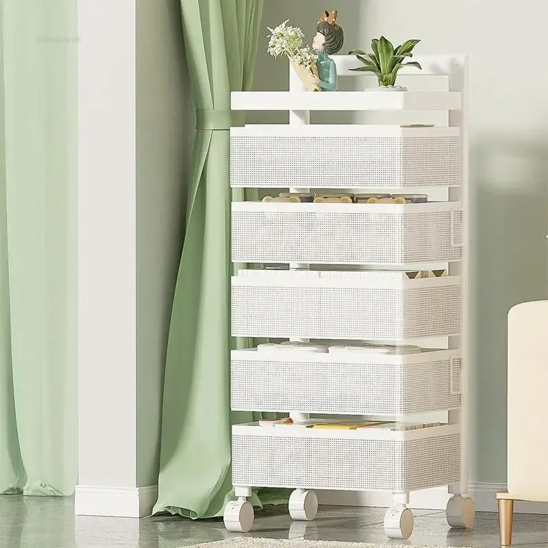 #Tier Durable Kitchen Trolleys Multi-Tier Fruit and Vegetable Storage Cart Removable Gap Kitchen Organizer Cart with Wheels C