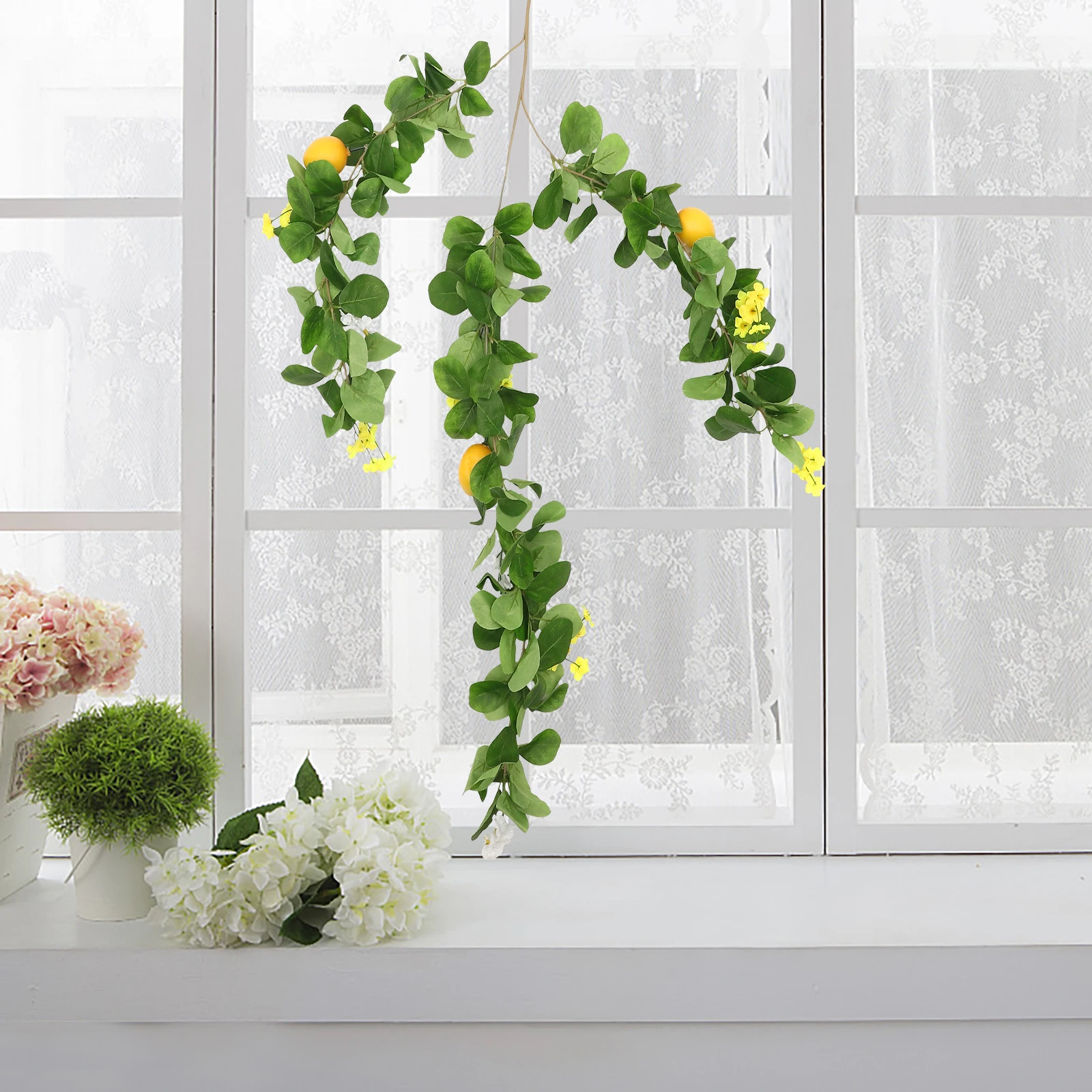 

Artificial Lemon Garland Summer Decor Fake Hanging Stems Home Party Plants Summer Lemon Plants Indoors Outdoors