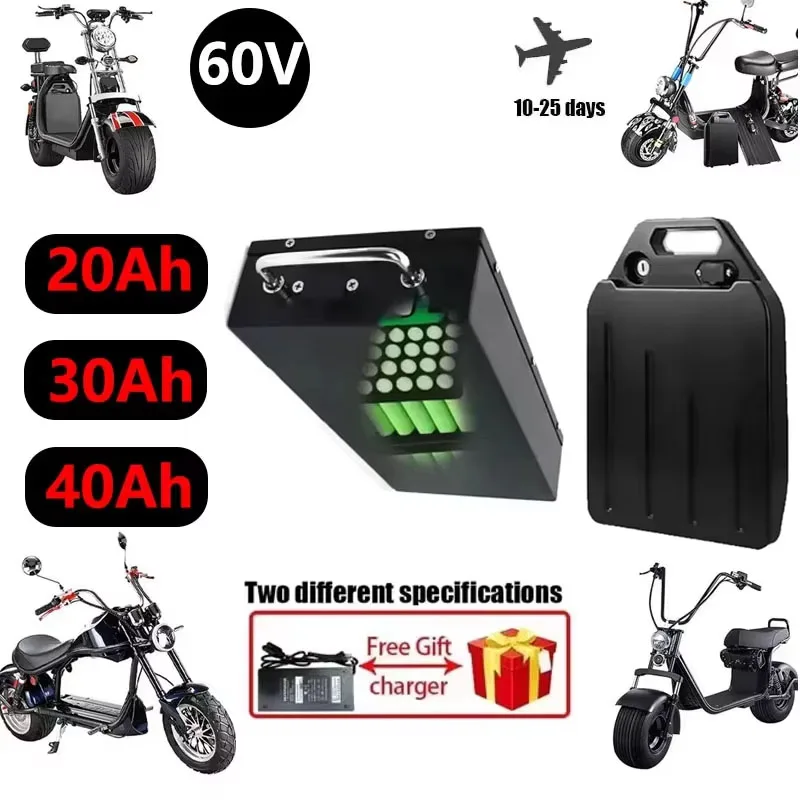 EOENKK Electric Car Lithium Battery Waterproof 18650 Battery 60V 20/30/40/50ah for Two Wheel Foldable Citycoco