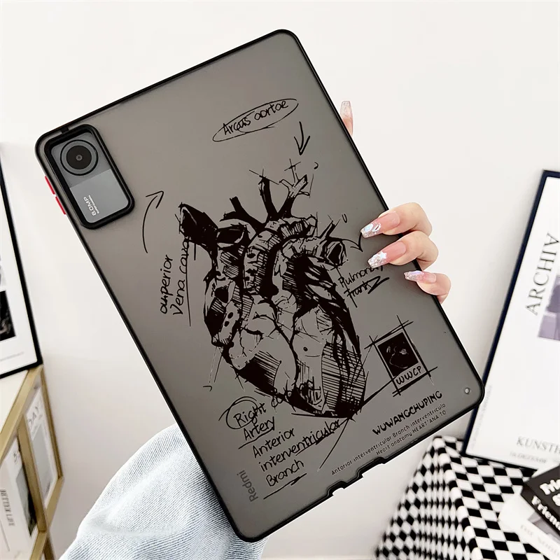 Sketching Heart Hard Tablet Case For Xiaomi Pad 6 Case Mi Pad 6 5 11'' 6S Pro 12.4 '' RedMi Pad SE 2023 Full Protection Cover