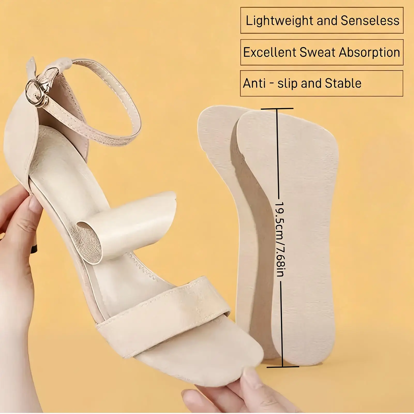 Women Sandal Insoles Ultra-Thin Anti-Slip Foot Pads Sweat-Absorbing Adhesive Inserts For Secure Fit Walking Comfort