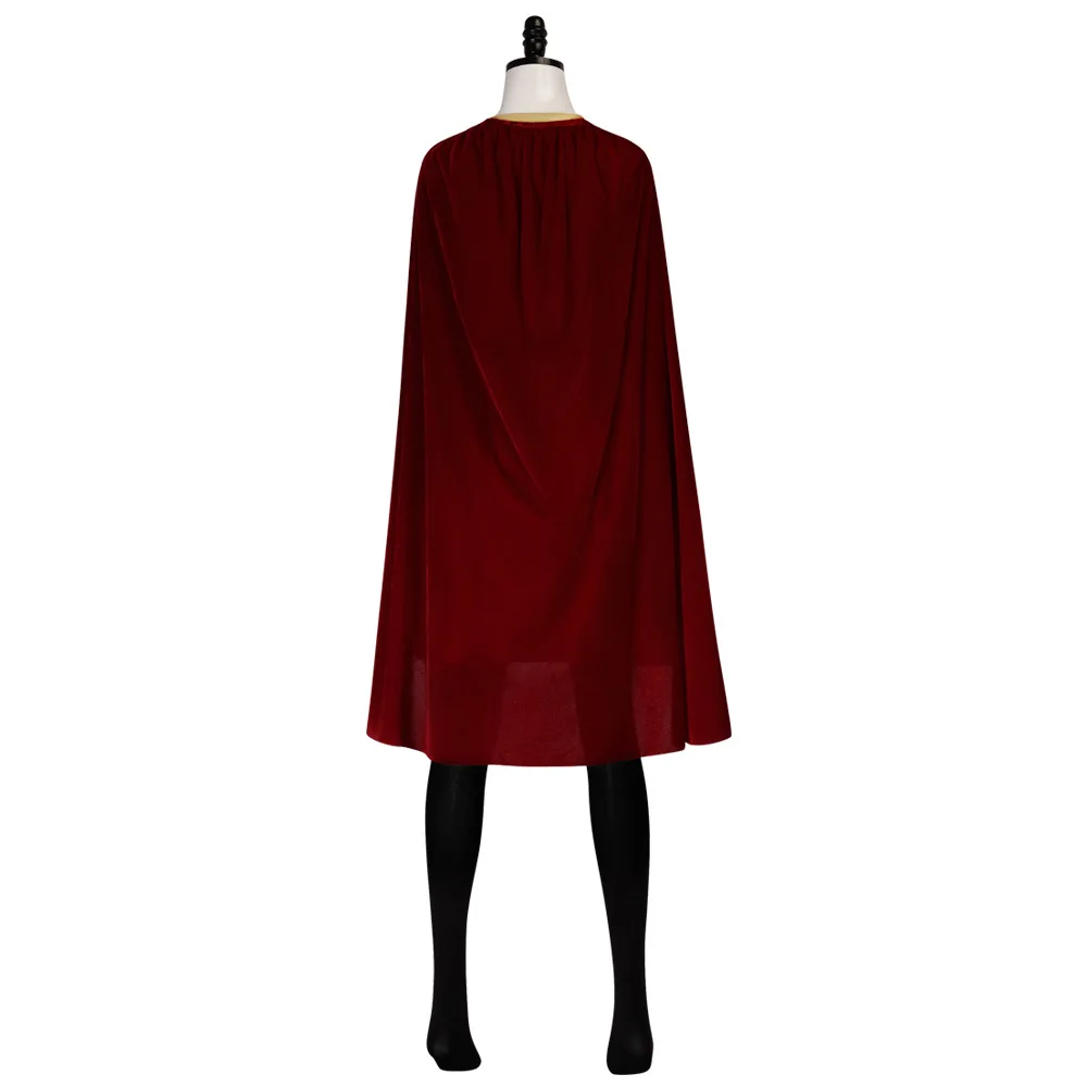Lord Farquaad Women Cosplay Costume Shrek Female Red Dress With Cape Hat Pantyhose Fantasia Mujer Halloween Carnival Party Outfi view 2