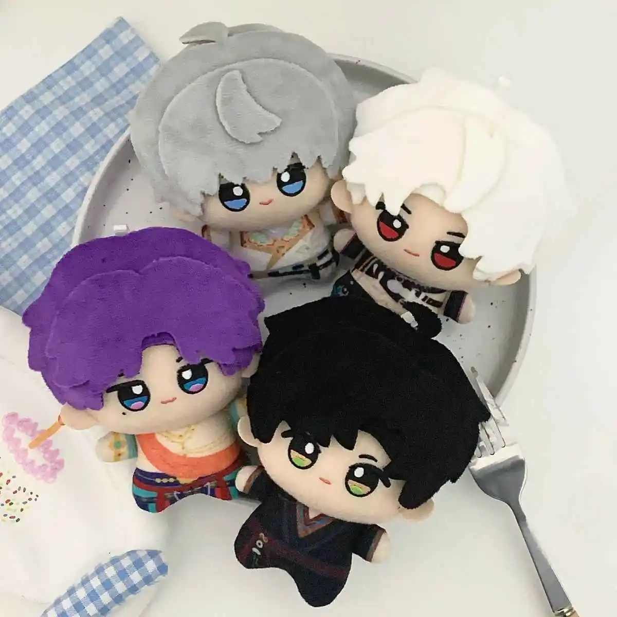 

Cute 10cm Anime Love and Deepspace Sylus Zayne Rafayel Xavier Soft Nunu Body Plush Cotton Doll Pendant Cosplay Toys Xmas Gift