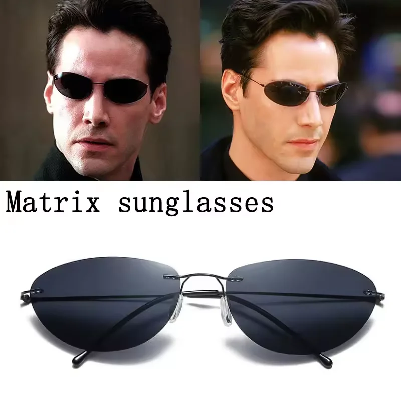 نظارات شمسية رائعة للرجال The Matrix Fashion ترقية النظارات الشمسية المستقطبة خمر خفيفة بدون شفة تصميم العلامة التجارية القيادة