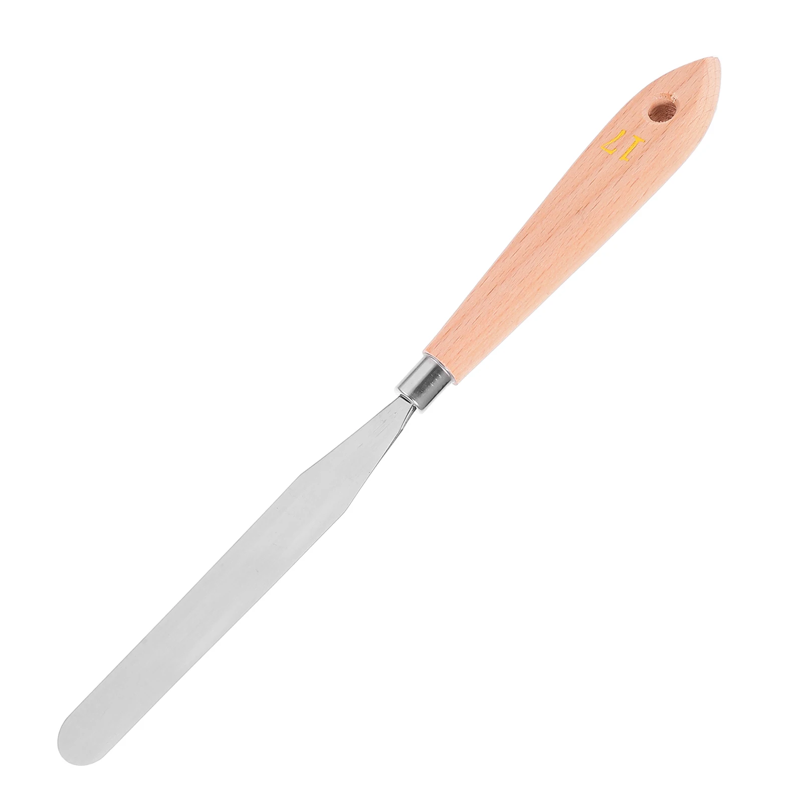 Oil Paint Large Spatula Palette Knife Metal Scrapers Durable Wooden Painting Spatula Handle Supplies