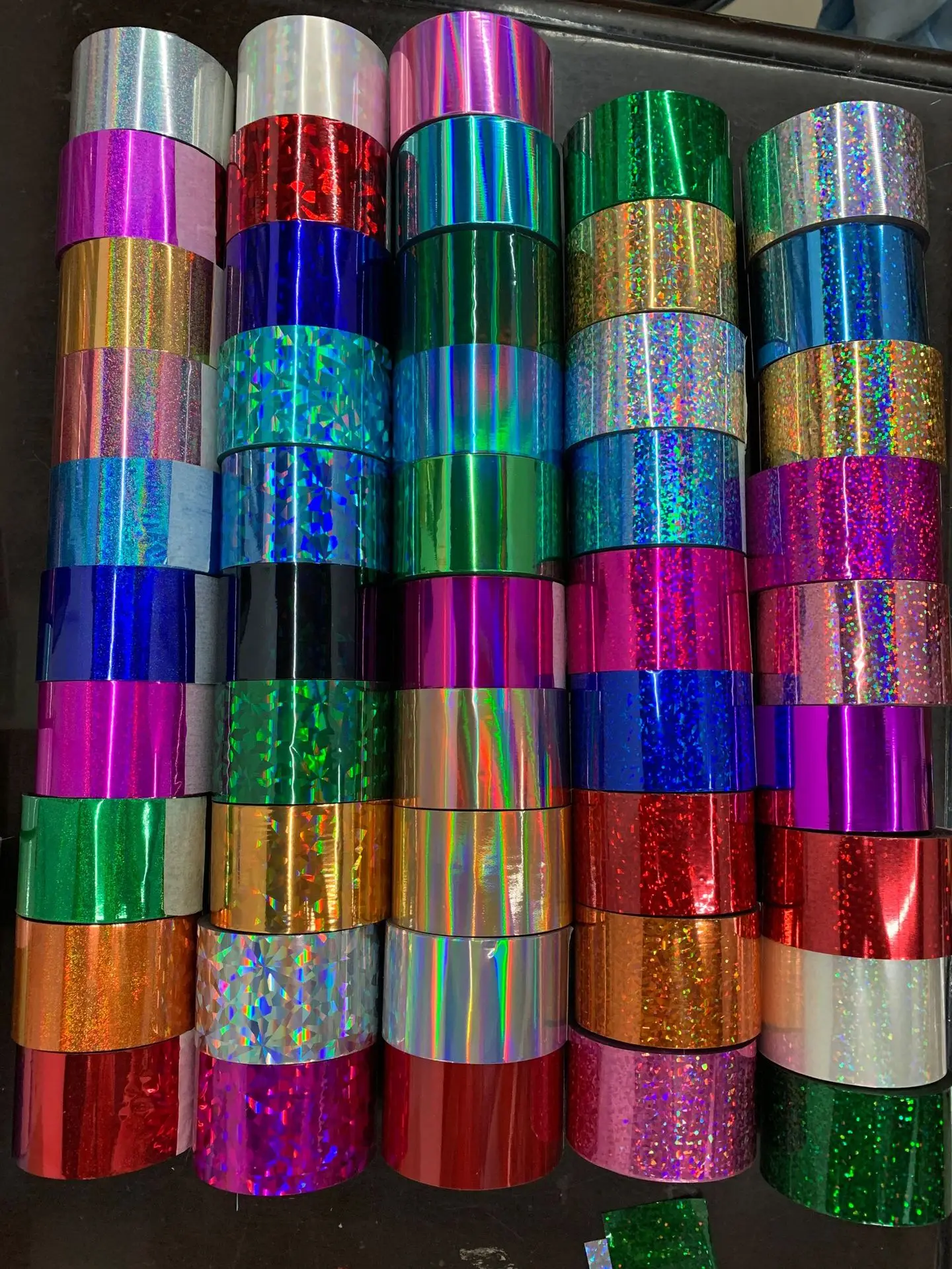 120m x 4cm Fantasy Starry Holo Nail Foils Metal Color Matte Nail Transfer Foil Slider Decals Laser Holographic Silver Foils
