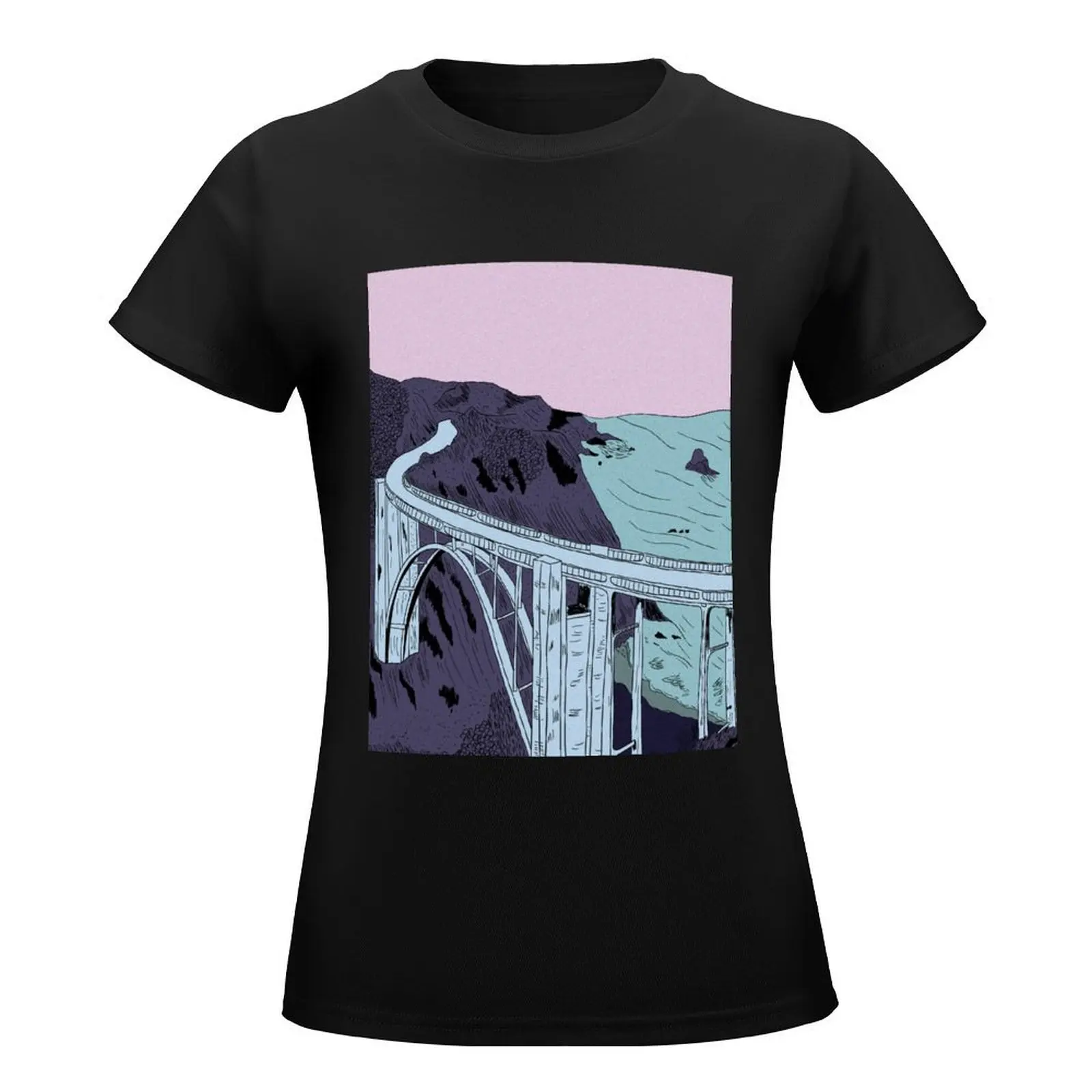 Bixby Creek Bridge T-Shirt oversized animal print shirt for girls shirts graphic tees woman t shirt