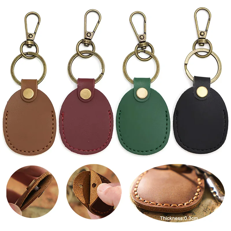 

Подходит для AirTag, кожаный чехол-брелок, кобура для локатора Airtag, аксессуары из искусственной кожи, чехол для карт