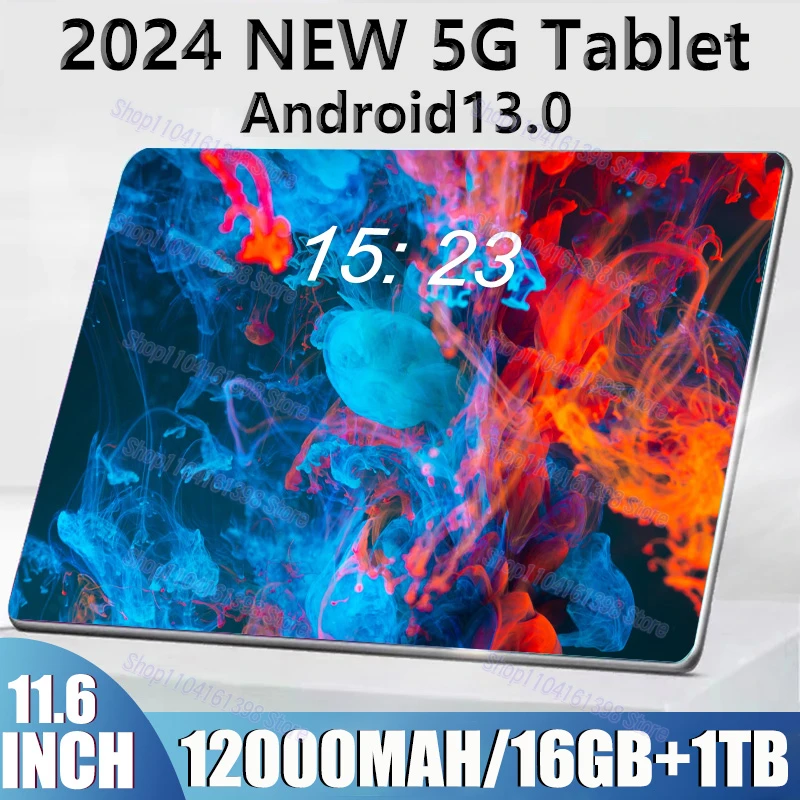 

Tablet 11.6 Inch Android 13 Tablets, 16GB RAM 1TB ROM, 12000mAh Battery 10 Core IPS HD Touch Screen Tablets FD65362862