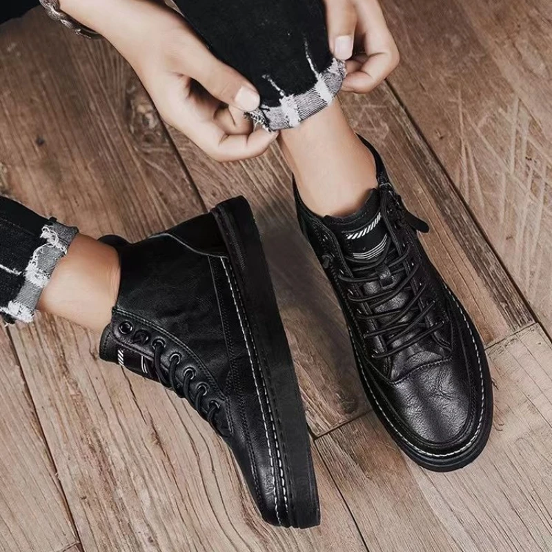 

​Men's Warm Fleece Lined High Top Winter Boots 2025 New Style Trendy Snow Boots for Men Fashionable Footwear with Thick Padding​