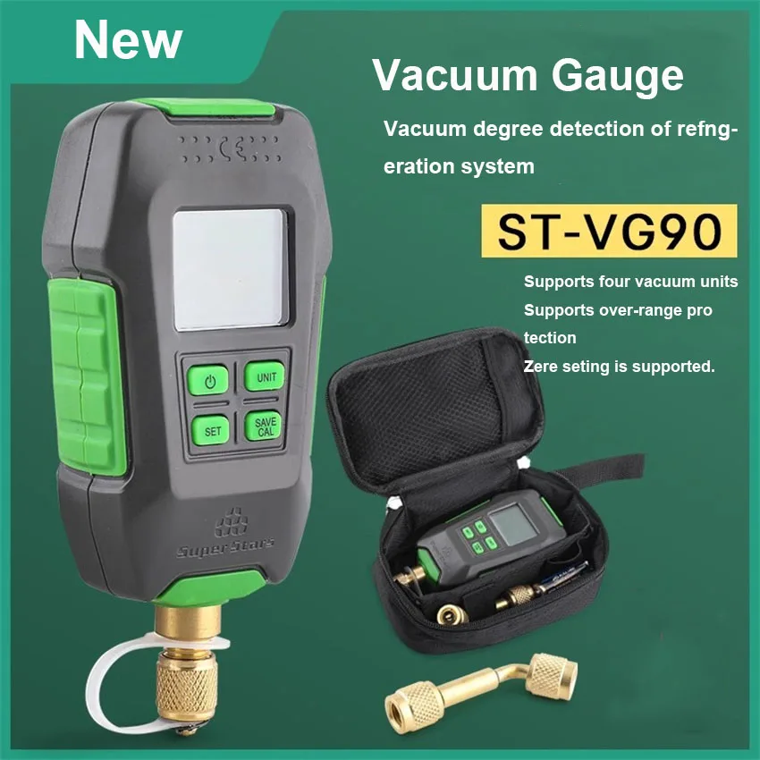 Medidor de Vácuo Digital Inteligente DSZH VG90, Portátil, para Sistema de Refrigeração, Verificador de Pressão de Vácuo, Manômetro de Vácuo 0-10000P