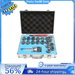 18Pcs Spanner MT3 ER32 Milling Machine Collet Chuck Set with Box Aluminum Alloy Spring Steel for Clamping Drills/Milling Cutter